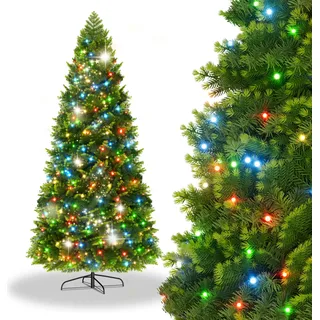 YUENFONG Künstlicher LED Weihnachtsbaum 180cm Christbaum Tannenbau Weihnachtsdekobaum mit Ständer (PVC+PE Tannenbaum)