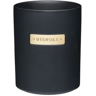 Master Class MasterClass Küchenutensilienhalter aus Steinzeug mit Messing-Effekt, schwarz,