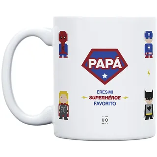 UO Tasse mit Aufschrift Papa Eres My Lieblings-Superheld, Geschenk für Väter, 350 ml, Keramik
