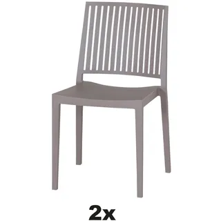 Siena Garden Stapelstuhl 46 x 56 x 82 cm beige/schwarz 2 St.