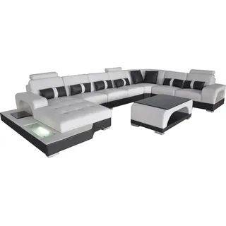 Leder Sofa Moderne Couch Polster Wohnlandschaft XXL Big Eck Couchen Sitz Design