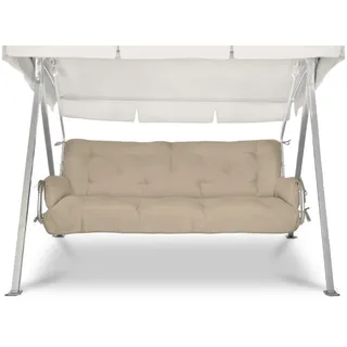 Beautissu Hollywoodschaukelauflage 180 x 50 x 8 cm beige 2-tlg.