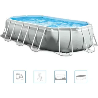INTEX Pool-Set Prism Frame Oval 503x274x122 cm 26796GN - Grau