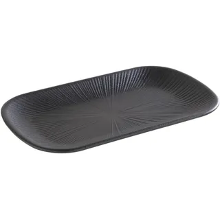 APS 85281 GN 1/4 Tablett Nero, 26,5 x 16,5 cm, Höhe 2,5 cm, Melamin, schwarz,
