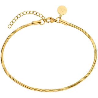Purelei Flare Fußkettchen – Viereckige Snake-Chain – Edelstahl vergoldet – Verstellbar 21–25 cm – Statement Fußschmuck für den Sommer – Gold/Silber/Roségold (Gold)