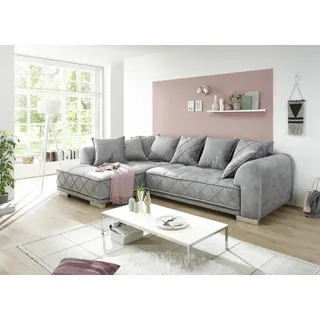 ed-lifestyle Ecksofa Mikrofaser 2-Sitzer Grau