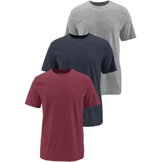 T-Shirt MAN'S WORLD "neue Farben Preis-Leistungs Bestseller Auch in Großen Größen", Herren, Gr. 52/54 (L), bunt (rot, marine, grau, meliert), Single Jersey, Obermaterial: 100% Baumwolle. Obermaterial Melange: 90% Baumwolle, 10% Viskose, meliert, unifarben, Basic, normal, Rundhals, normaler Saum, Shirts T-Shirt, aus Baumwolle, angenehmer Tragekomfort, hochwertige Verarbeitung, Topseller