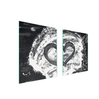 Glas Herdschutz & Schneidebrett 85x52 cm Herzmotiv