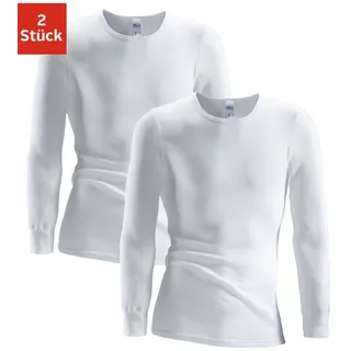Unterhemd CLIPPER, Herren, Gr. 9, 2 Stk., N-Gr, weiß, Doppelripp, Obermaterial: 100% Baumwolle, unifarben, körpernah, Rundhals, Unterhemden Unterhemd, schlichtes Basic, Unterziehshirt - in Doppelripp, Langarmshirt, Topseller