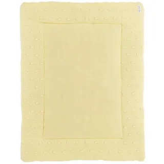 Meyco Baby Knots Laufgittereinlage (weiches und sicheres Material, doppelseitiges Design, maschinenwaschbar, Außenseite aus 100% Baumwolle, Rückseite aus 100% Velvet, Größe: 77 x 97 cm), Soft Yellow