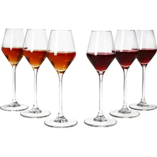 6x Carré Portwein-Gläser 80ml mit Fuß Likörglas Sherrygläser Stiel Dessertwein