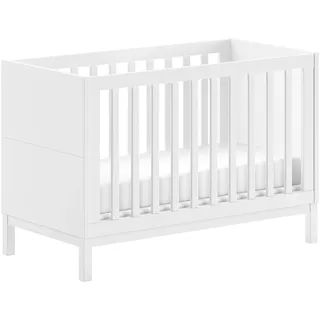 Vipack Babybett VIPACK "in gradlinigem Design, standfest gebaut, pflegeleichte Oberfläche", weiß, B:66,2cm H:85,2cm L:125cm, Holzwerkstoff, Massivholz, Babybetten, Babybett, 60x120 cm, 3-fach verstellbarer Lattenrost, Ausf. weiß lackiert