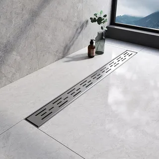 EMKE Linearer Duschablauf 800 mm, 304 Edelstahl, Bodenablauf Unsichtbar, Dusche, linear mit Geruchsstop und Haarsieb, Nassraumablauf für Küche, Bad und Waschraum