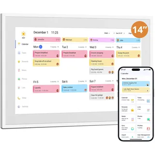 Dragon Touch Digitaler Kalender Wand 14 Zoll Weiß