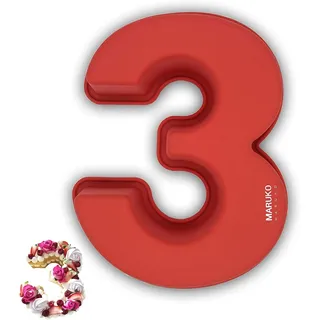 Kuchenform Zahlen Silikon Backform Zahlen Groß 3D Number Cake Backform Anzahl 3 DIY Kindergeburtstag Hochzeit Jubiläum Geburtstagstorte Zahlenbackform