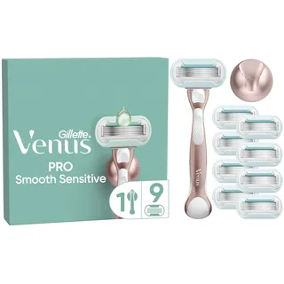 Gillette Venus Pro Smooth Sensitive Rasierer + 9 Klingen