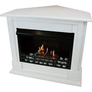 Gelkamin Ethanolkamin Kaminofen Eckkamin Apollo Deluxe - Weiß - Weiß