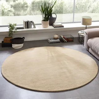 my home Wollteppich »Gabbo Natur, Handgefertigt, Teppich, reine Wolle, meliert« rund 14 mm Höhe besonders weich und dicht