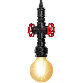 KAWELL Retro Industrielle Pendelleuchte Wasserrohr Konleuchter Vintage Hängelampe Art Deco Eisen E27 Base 60W Max für Loft Cafe Bar Restaurant Küche