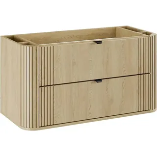 Unterschrank für Waschbecken, Modell OVALIA CREMONA 2S, 100 cm breit, Ausführung: Nussbaum Crema