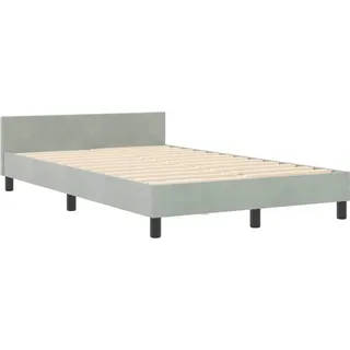 vidaXL Boxspringbett mit Kopfteil Hellgrau 120 x 190 cm Samt - Hellgrau