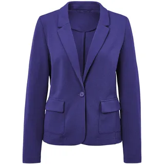 Jackenblazer GOLDNER "Kurzgröße Jersey-Blazer", Damen, Gr. 20, grün (royalblau), Obermaterial: 95% Polyester PES. 5% Elasthan EL., eng Sonstiges, Blazer Jackenblazer, keine/nicht relevant