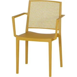 Siena Garden Stapelstuhl Square mit Armlehnen Mustard