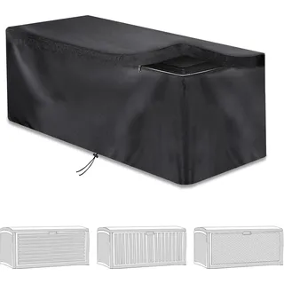 Abdeckung für Aufbewahrungsboxen, gartenbox Abdeckung, Kissenbox Abdeckung Auflagenbox Schutzhülle, Rip-Stop und witterungsbeständig, 420D Oxford Cloth Schließfachschutzhülle (123X55X62cm)