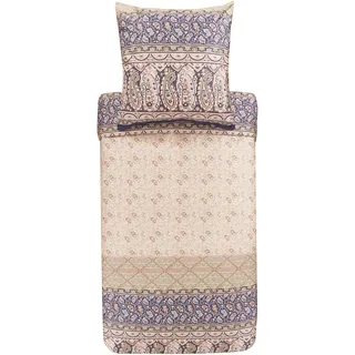 Bassetti Bettwäsche Garnitur Imperia 41 aus Baumwolle Mako-Satin in der Farbe Beige 2-Teilig mit Reißverschluss, Maße: 155cm x 220cm, 80cm x 80cm, 9323470