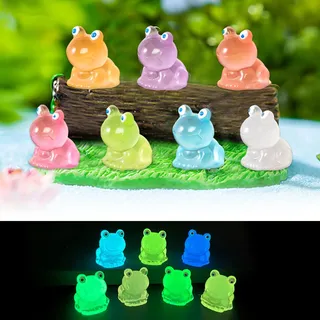 Zamety Mini Frösche Leuchtende, 70 Stück Mini Harz Figuren Frosch, Miniatur Deko Frösche, Kleine Figuren Frosch für DIY Aquarium Garten Landschaft Puppenhaus Topfdekorationen, 7 Farben