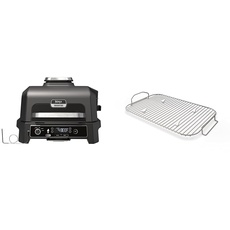 Ninja Woodfire Pro XL Elektrischer Außengrill/Smoker mit Smart Cook System & Woodfire XL Röst- & Räucher-Grillrost, perfekt zum Räuchern großer Fleischstücke