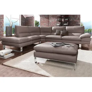 Calia Italia Ecksofa »Dave, italienisches Designsofa mit erstklassigem Sitzkomfort, L-Form« mit tollen Lederbezügen braun