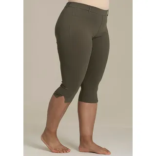 SANDGAARD Caprileggings Sommerhose mit Elasthan und Schlitz, army grün