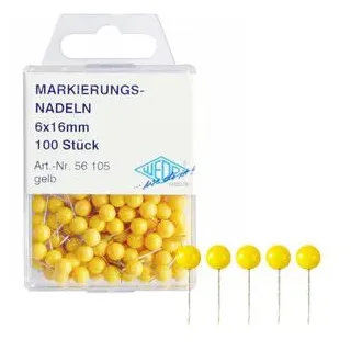 Wedo Stecknadeln Metall Gelb 100 Stück,