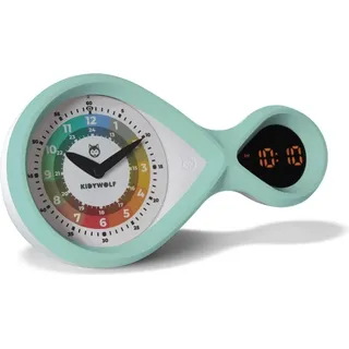 KIDYWOLF Analoger & digitaler Wecker türkis