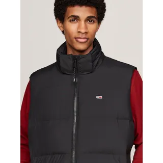 Tommy Jeans Steppweste »TJM ESSENTIAL DOWN VEST EXT«, abnehmbare Kapuze mit Kordelzug, schwarz