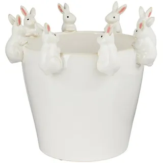 Butlers Blumentopf Circle Of Friends , Weiß , Keramik , 12 cm , Dekoration, Blumen & Blumentöpfe, Übertöpfe