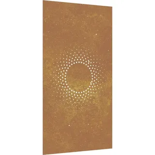 Garten-Wanddeko 105x55 cm Cortenstahl Sonne-Design - Braun