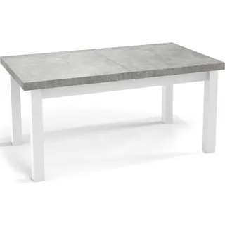 WFL GROUP Esstisch Hellgrau, Holzwerkstoff, 10-Sitzer, Rechteckig,Rechteckig, 90x78x160 cm - Hergestellt in EU - 160 x 90 cm - Grau Beton - Grau