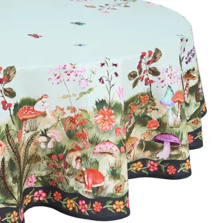 Butlers Tischdecke Funghi & Flowers Rund 180 cm , Multicolor , Textil , 160x160 cm , Heimtextilien, Wohntextilien, Tischwäsche, Tischdecken