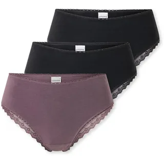 SCHIESSER Damen 3 Pack Brazilian Slip Unterwäsche mit Spitze - Modern Multipacks