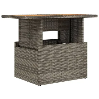 vidaXL Gartentisch Grau 100x55x73 cm Poly Rattan und Akazienholz - Grau