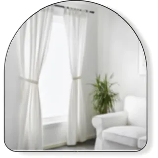 Umbra Hubba Pebble Wandspiegel - Organisch geformter Dekospiegel für Diele, Badezimmer, Wohnzimmer und Mehr, 61x91cm, Titan