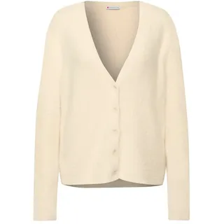 STREET ONE Damen 2515403 Kuscheliger V-Neck Cardigan, Soft beige, 42