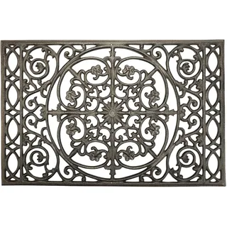 Sungmor rechteckige Fußmatte aus Gusseisen - 55,9 x 36,6 cm - haltbare, rutschfeste Fußmatte, Schuhschaber, Begrüßungsmatte, dekorative Eingangsmatten für Haus, Garten, Terrasse
