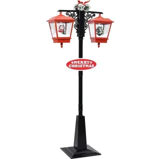 vidaXL Wegeleuchte Kunststoff/Metall 81 x 40 x 188 cm inkl. LED-Lampe schwarz/rot