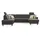 U-Form-Sofa 2-Sitzer Grau