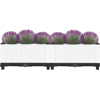 vidaXL Hochbeet 80x40x23 cm Polypropylen - Weiß