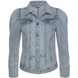 VIVANCE "mit Puffärmeln und goldfarbenen Knöpfen", Übergangsjacke, Sommerjacke aus Denim, blau, washed),