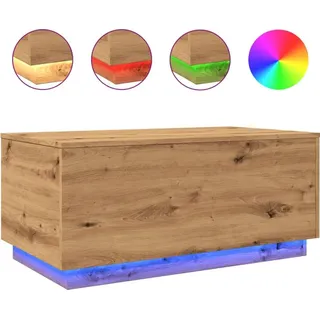 vidaXL Couchtisch mit LED-Leuchten Artisan-Eiche 90x50x40 cm - Braun